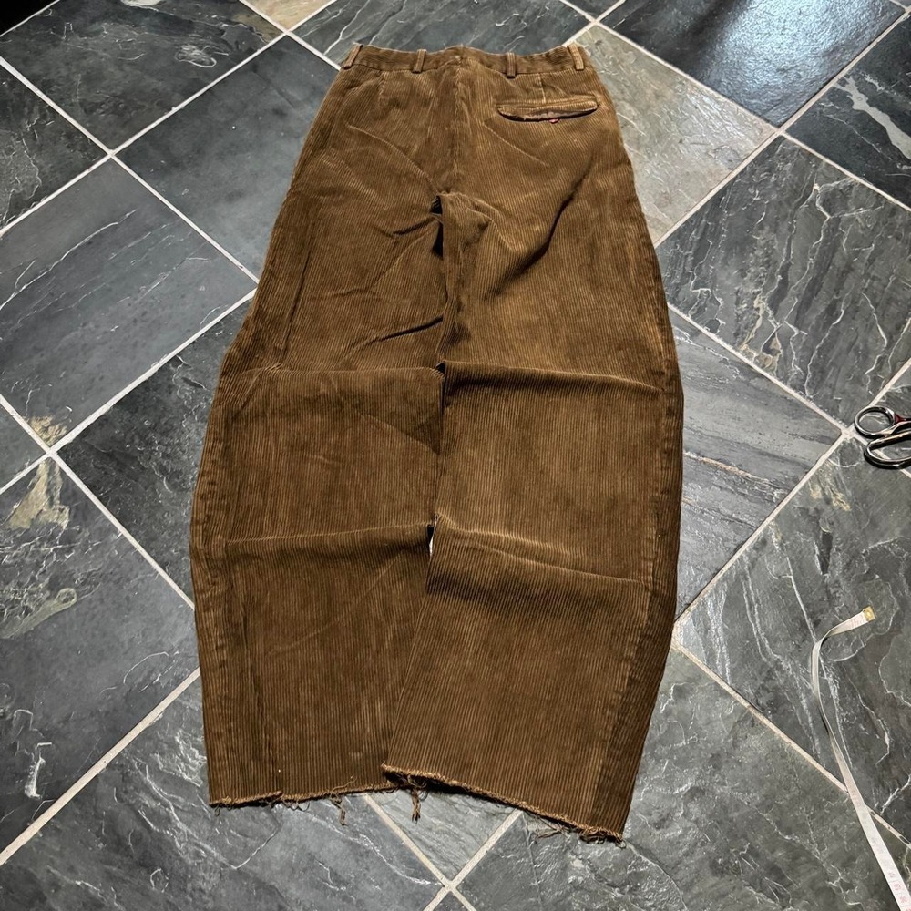1970s/1980s Henry Savard for Grodins BAGGY Brown Corduroy Dress Pants - 27" - Picture 5 of 8